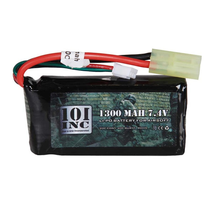 Li-Po batterij 7.4V -1300 mAh block - 101 Inc